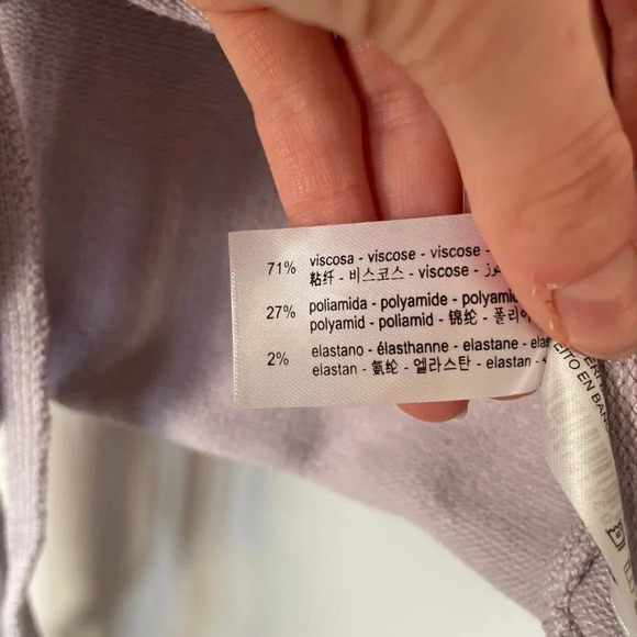 Zara Crop Wrap Around Tie Knit  Sweater Lavender Purple Size Medium - Picture 9 of 9